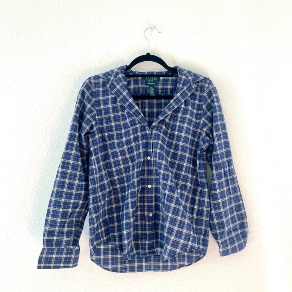 Vintage Polo Ralph Lauren Blue Flannel Button Up